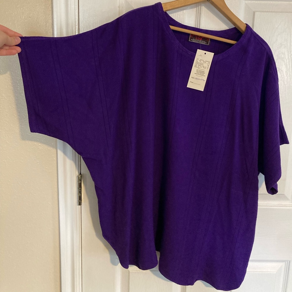 Tienda Ho Short Sleeve Tunic, Deep Purple, XL